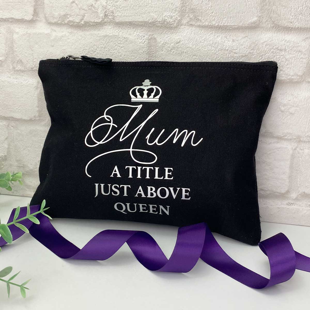 Mum A Title Just Above Queen Accessory Bag (Black or Natural)