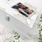 Personalised Luxury Square Floral White Wooden Memorial Photo Memory Box - 2 Sizes