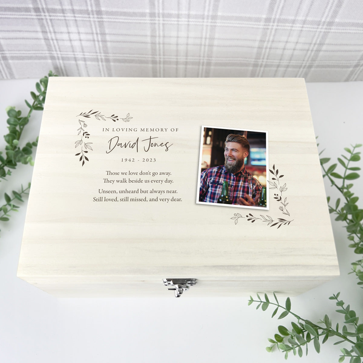 Personalised Luxury Wooden One Photo Keepsake Large 34cm Memory Box