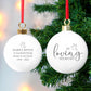 Personalised 'In Loving Memory Bauble with Dove Design'