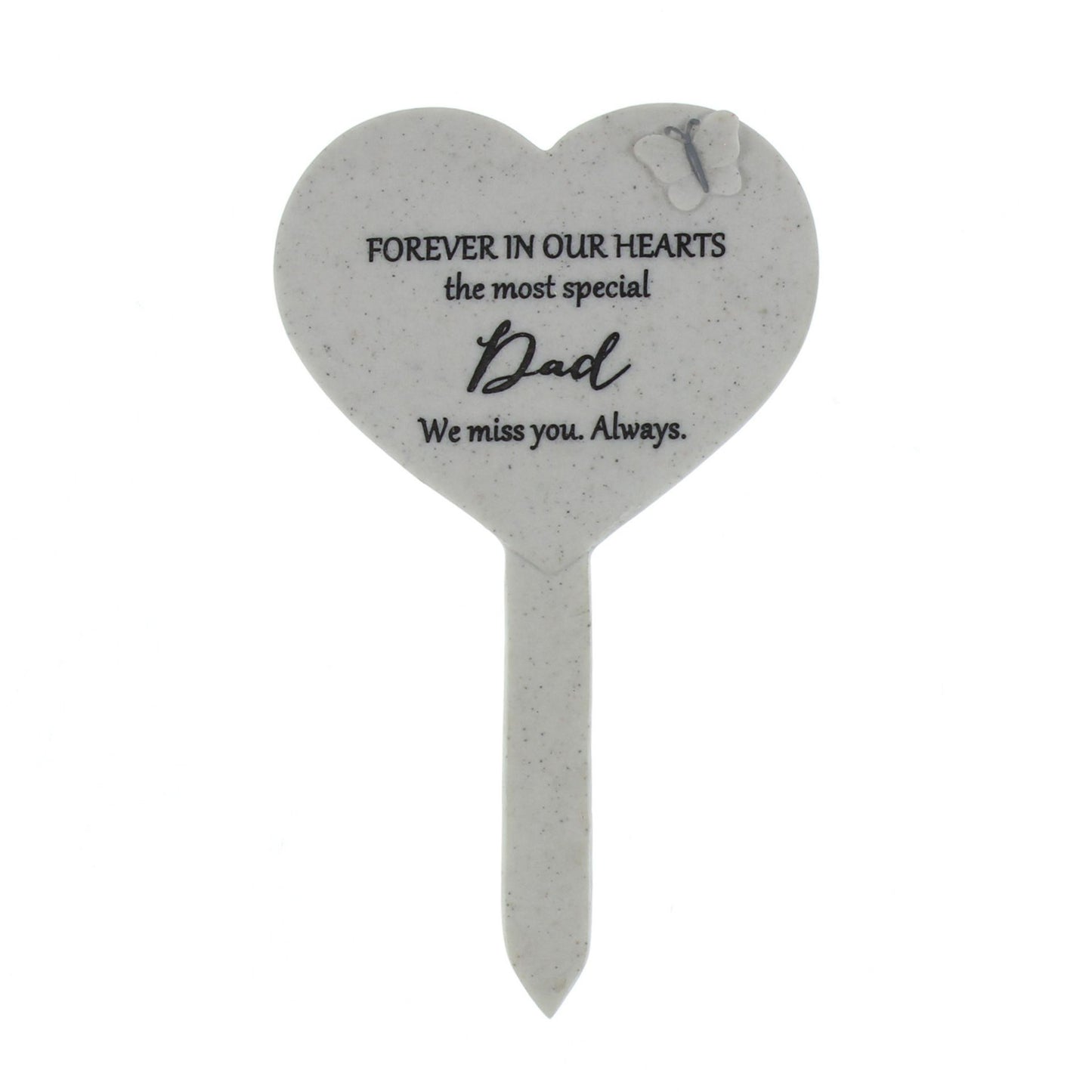 Heart Shaped Graveside Stake - Dad