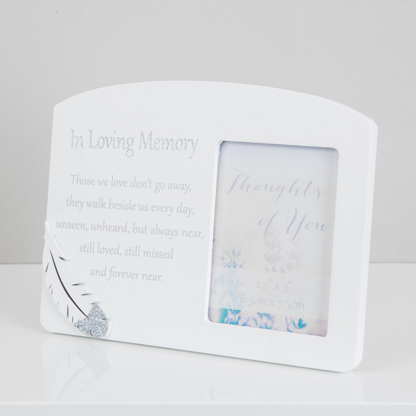 White Wooden Sentimental Memorial Photo Frame - In Loving Memory