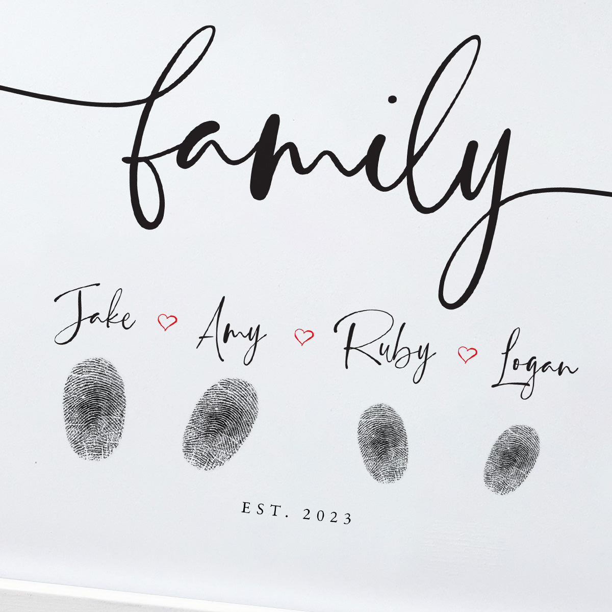 Personalised Family Fingerprint Framed Print + Ink Pad