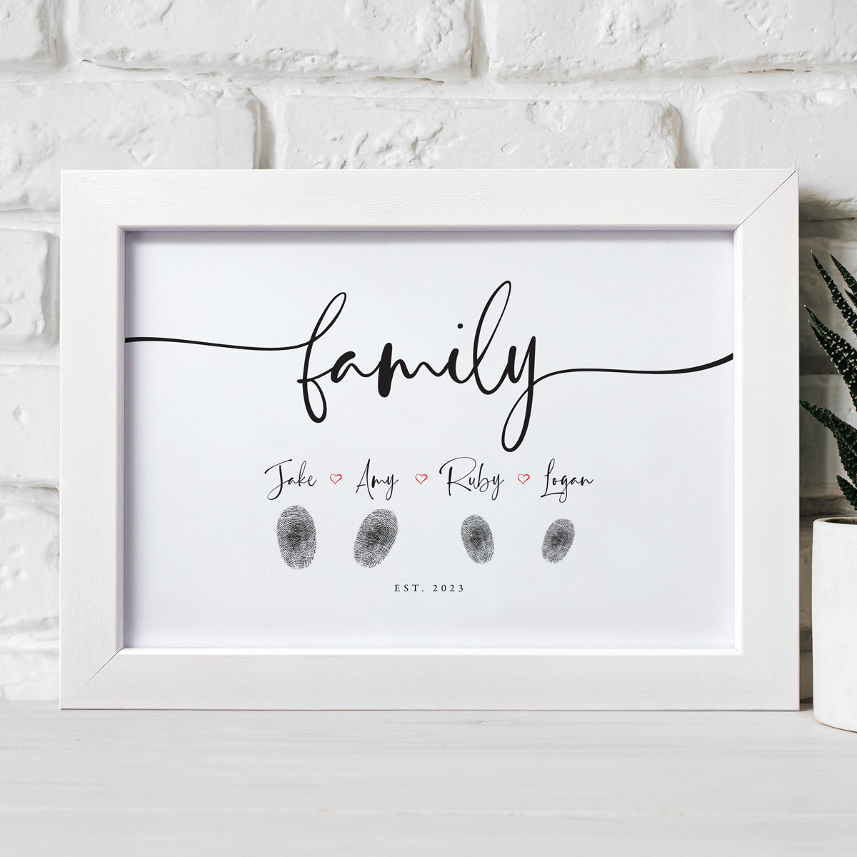 Personalised Family Fingerprint Framed Print + Ink Pad