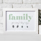 Personalised Pale Green Family Fingerprint Framed Print + Ink Pad
