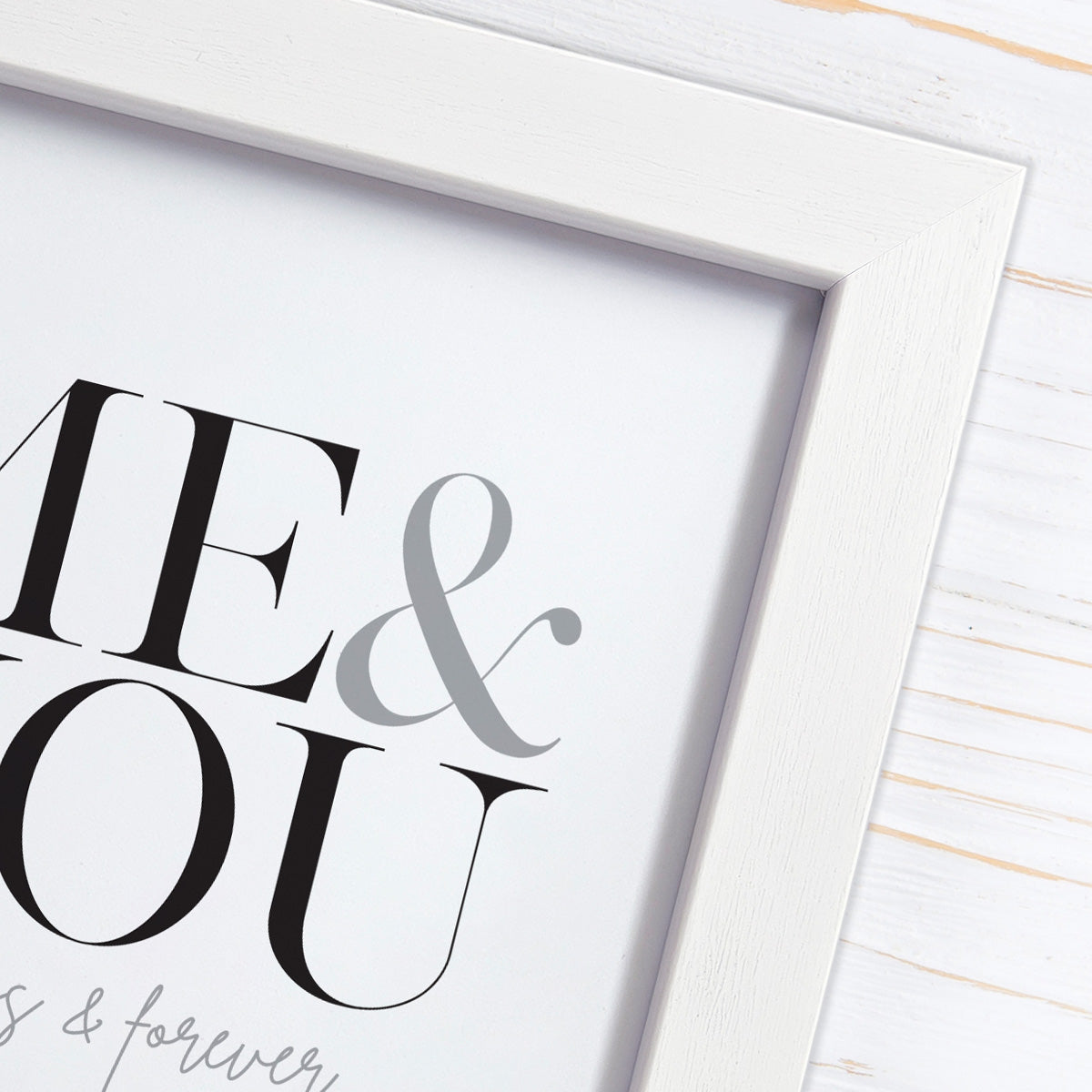 Me & You Couples Fingerprint Framed Print + Ink Pad