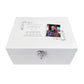 Personalised Luxury White Wooden One Photo Keepsake Memory Box - 3 Sizes (22cm | 27cm | 30cm)