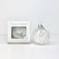 Pet Memorial Feather Filled Glass Bauble With Paw Print Charm