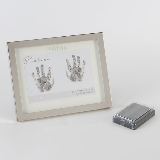 Silverplated Twins Handprints Frame by Bambino