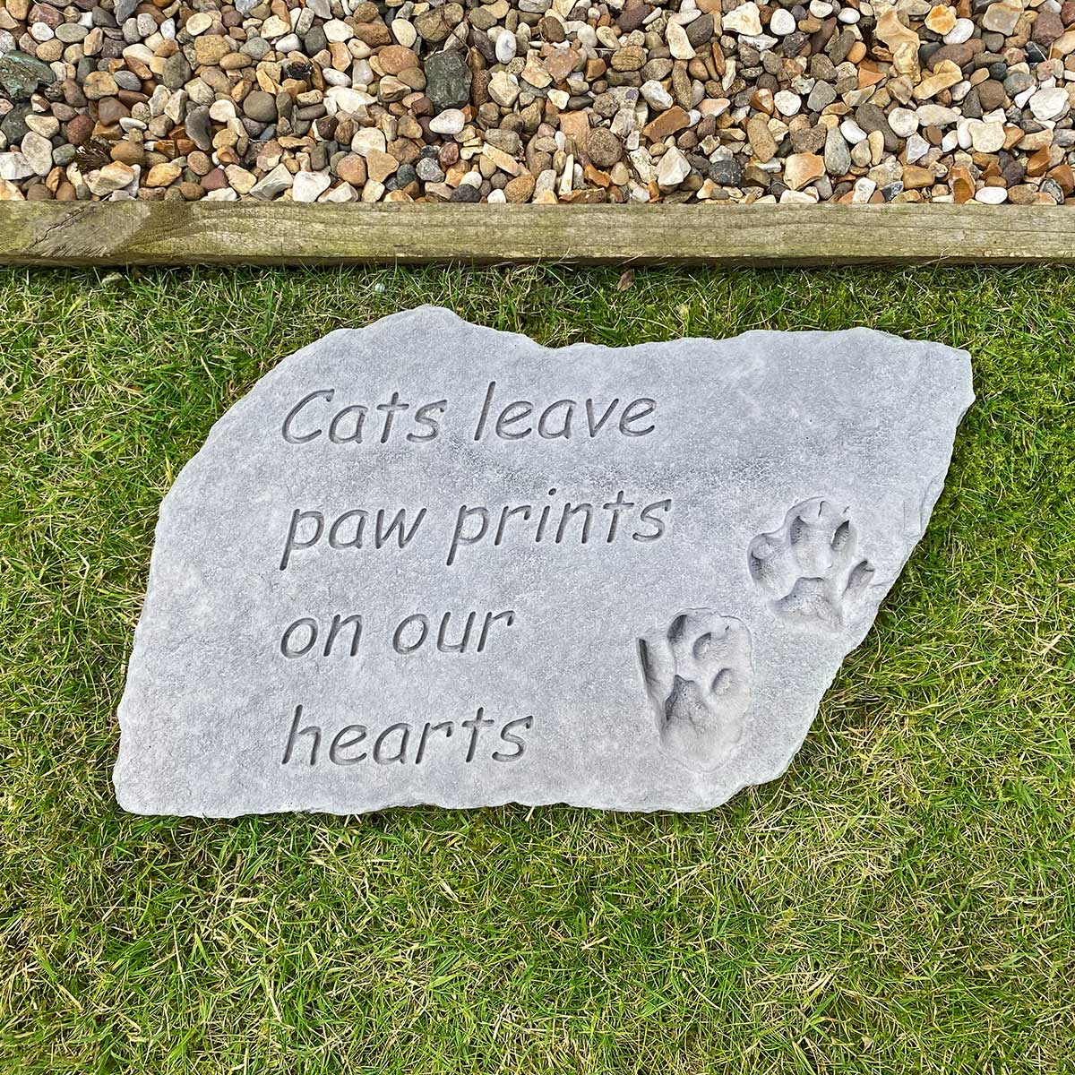 Large Outdoor Cat Memorial Stone