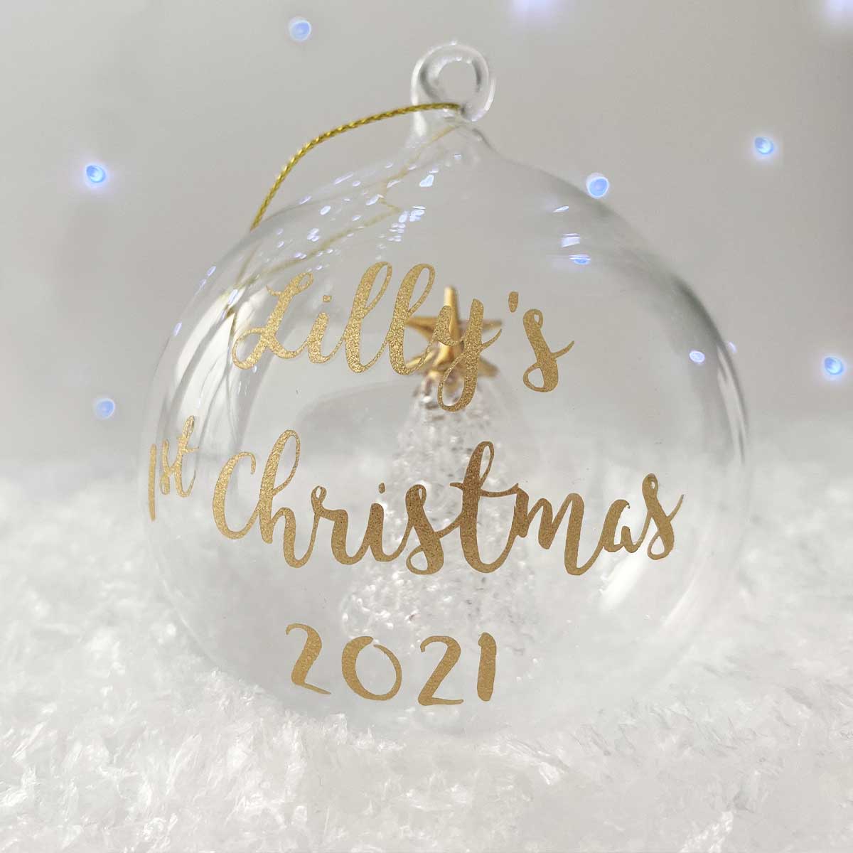Personalised 'Any Message' Glass Christmas Tree Bauble