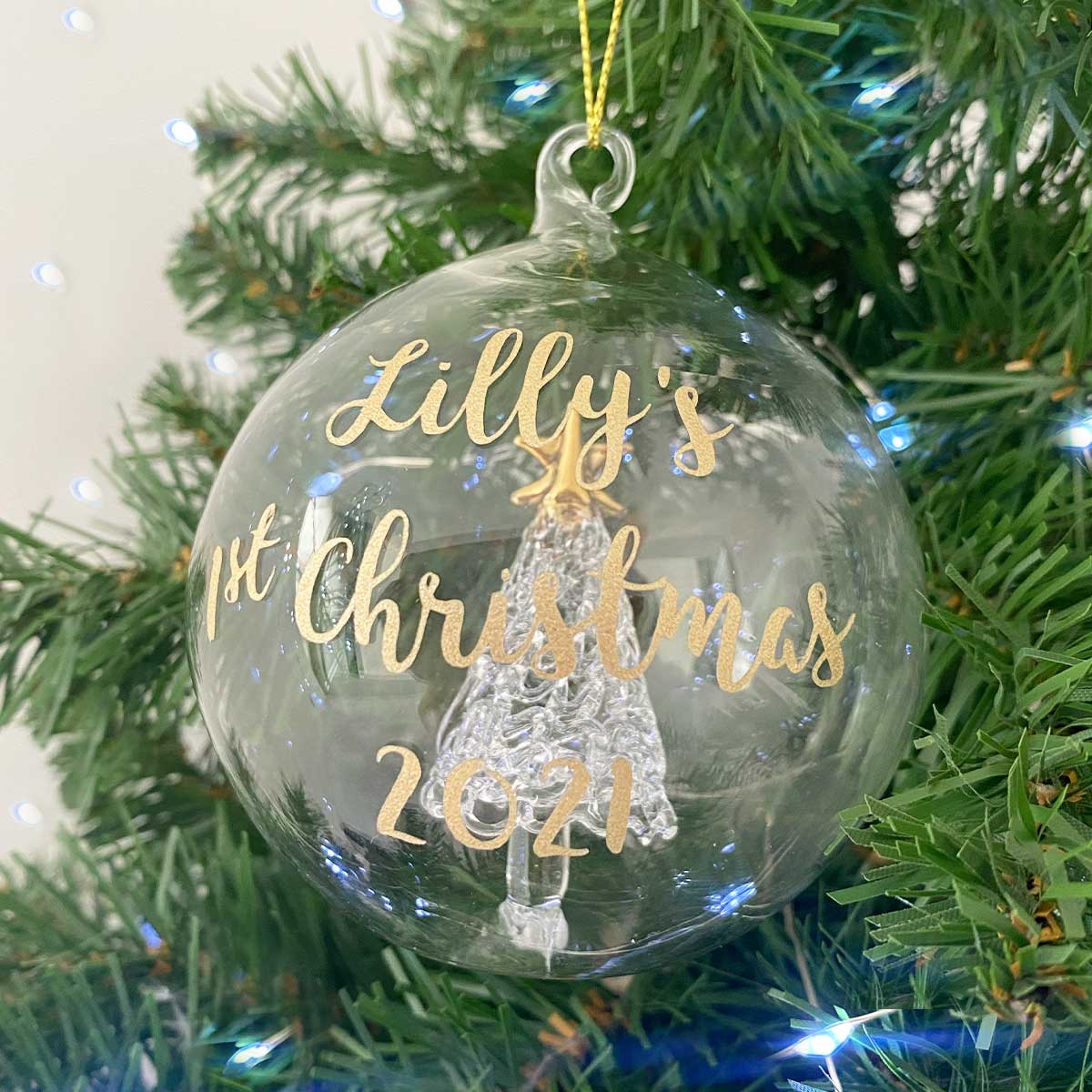 Personalised 'Any Message' Glass Christmas Tree Bauble