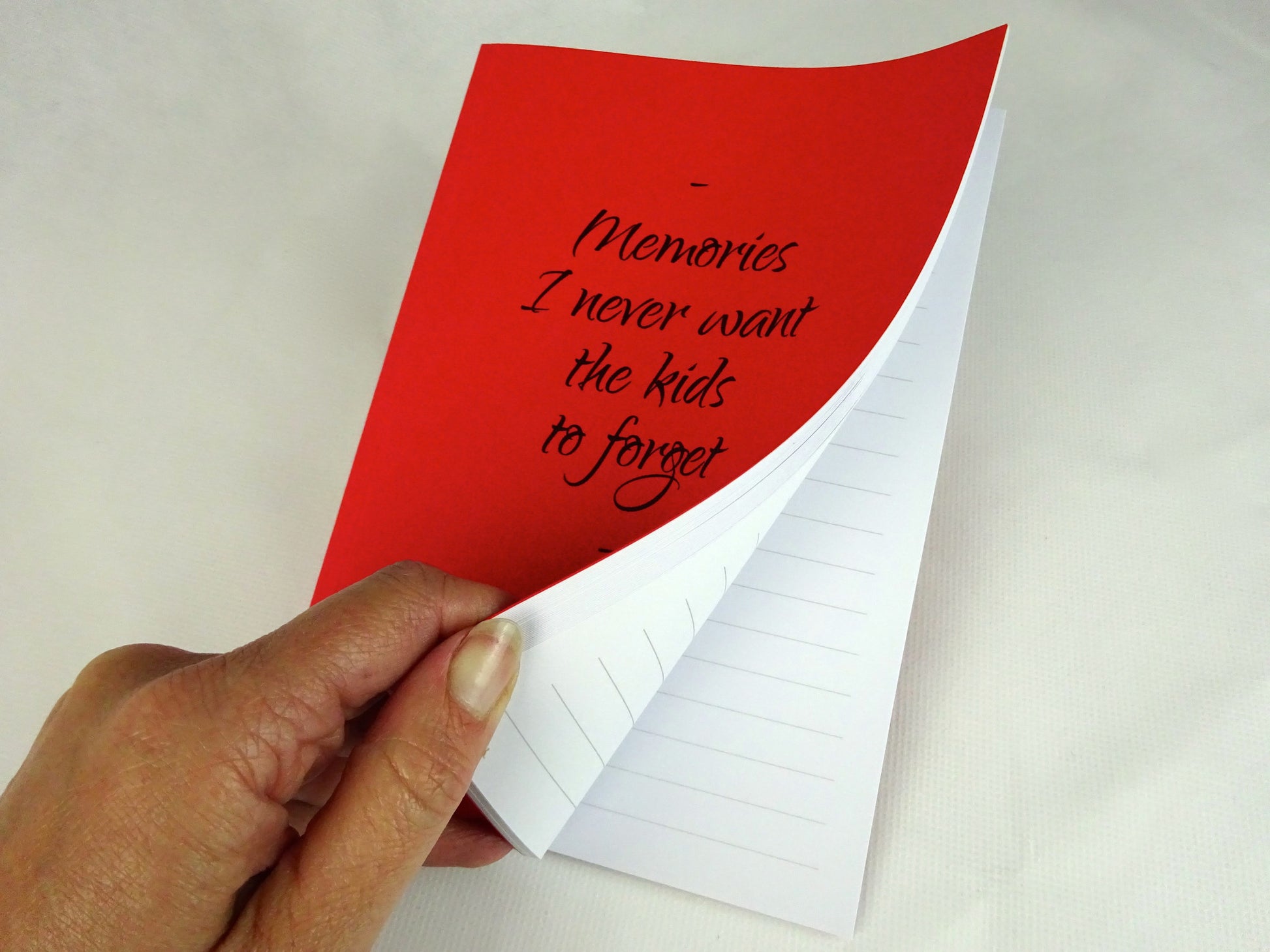 'Memories I never want the kids to forget' notebook