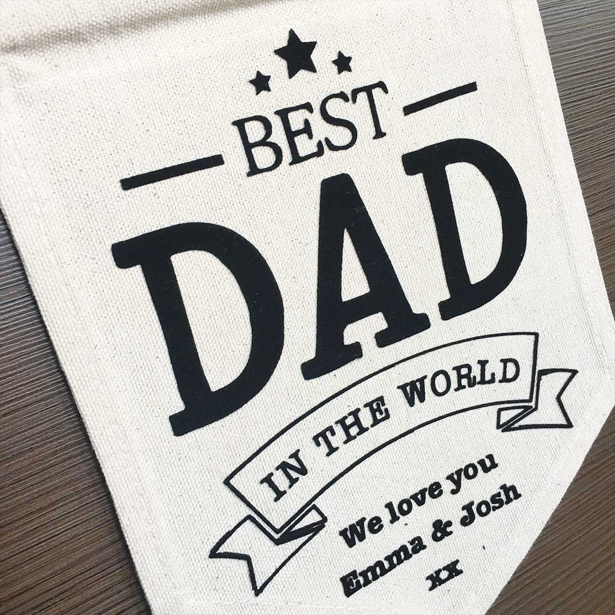 Personalised 'Best Dad' Canvas Banner