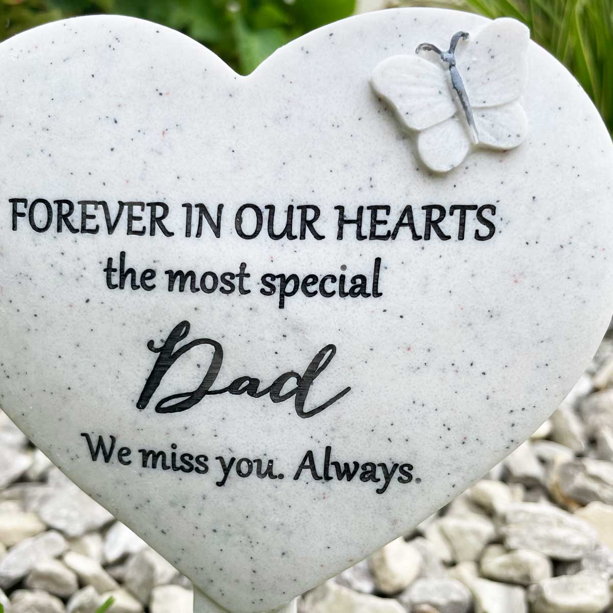 Heart Shaped Graveside Stake - Dad