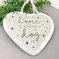 Glass Hanging Heart Plaque - Dog