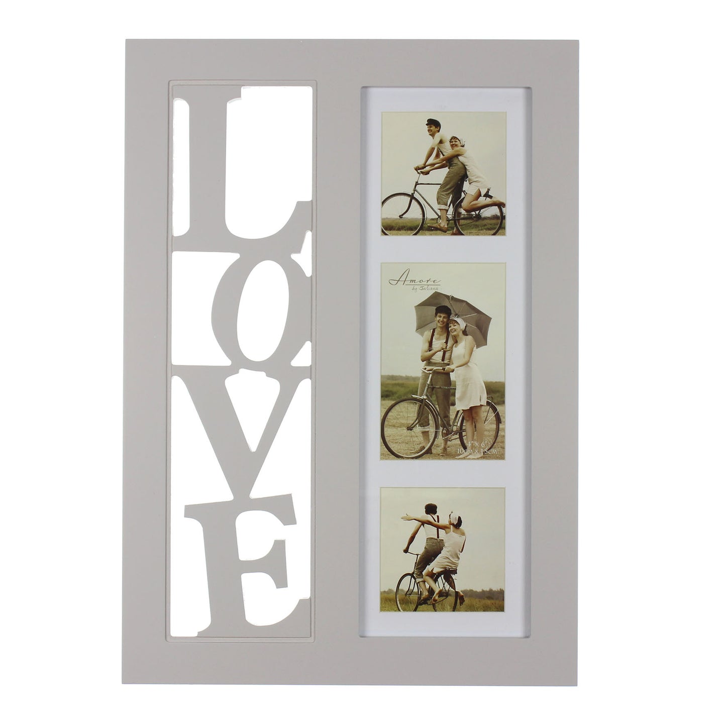 Amore MDF Triple Collage with 3D cut out letters 'LOVE'