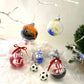 Personalised Football Fan Memorial Glass Christmas Bauble With Club Colours