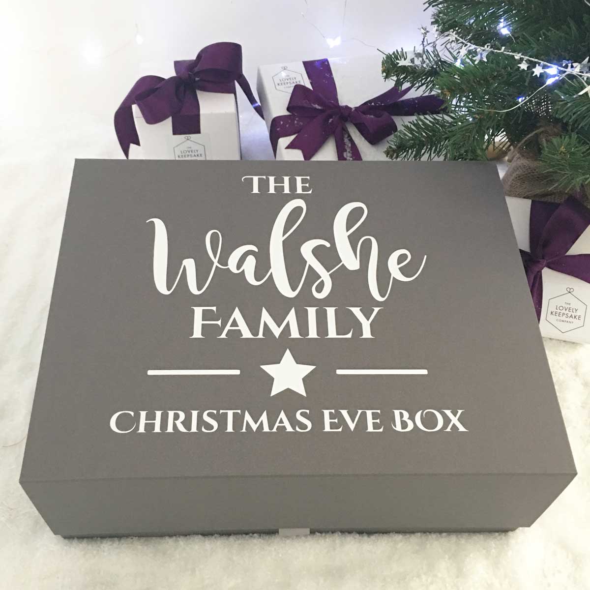 Personalised Christmas Eve Box - Star (White, Black, Grey, Kraft)