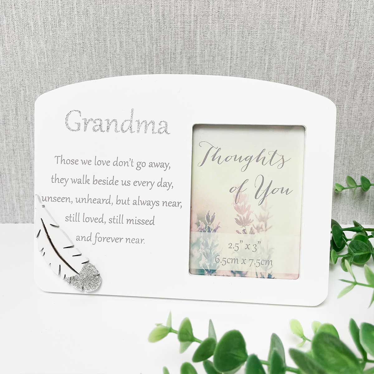 White Wooden Sentimental Memorial Photo Frame - Grandma