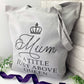 Mum A Title Just Above Queen Tote Bag (Black or Grey)