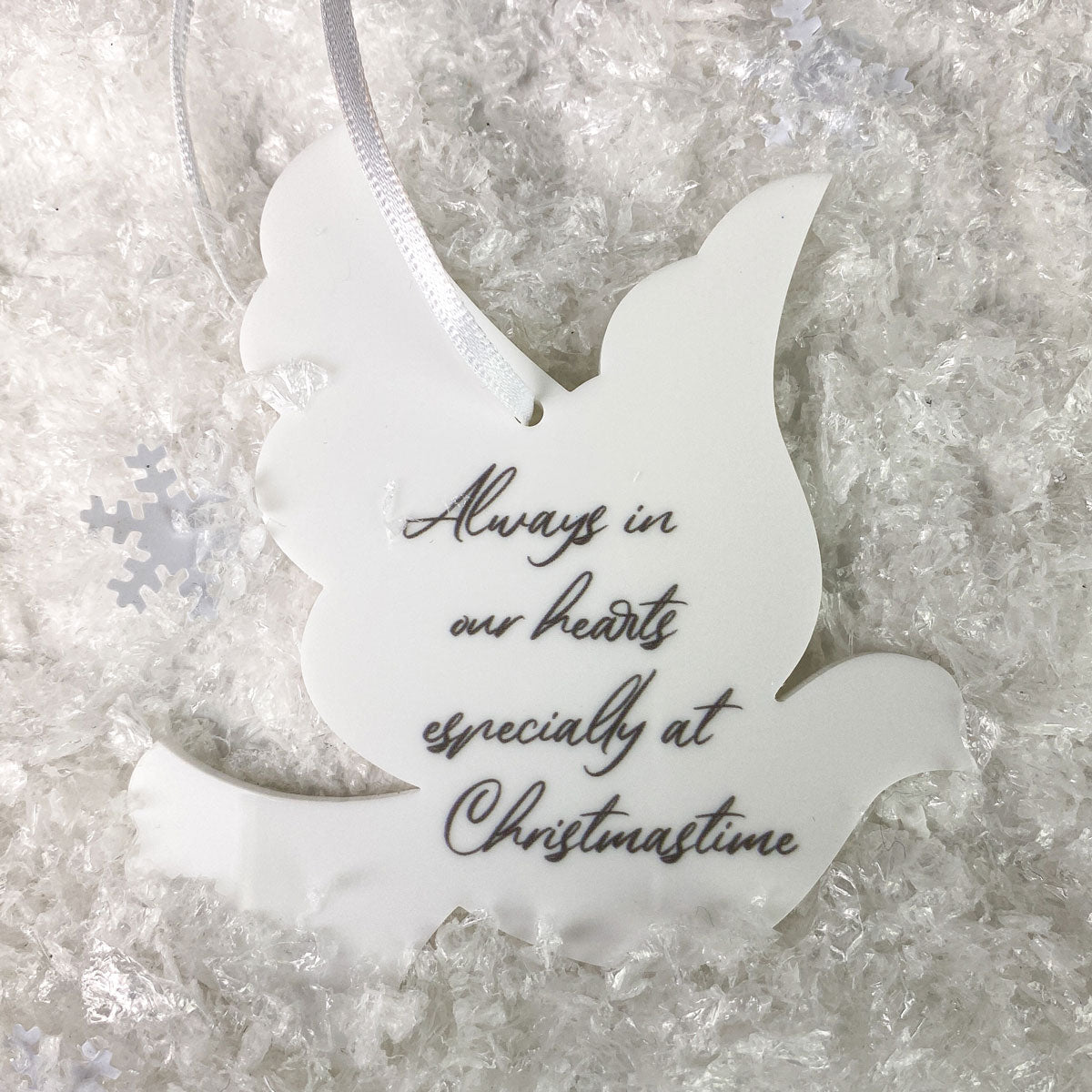 White Acrylic Dove Hanging Decoration