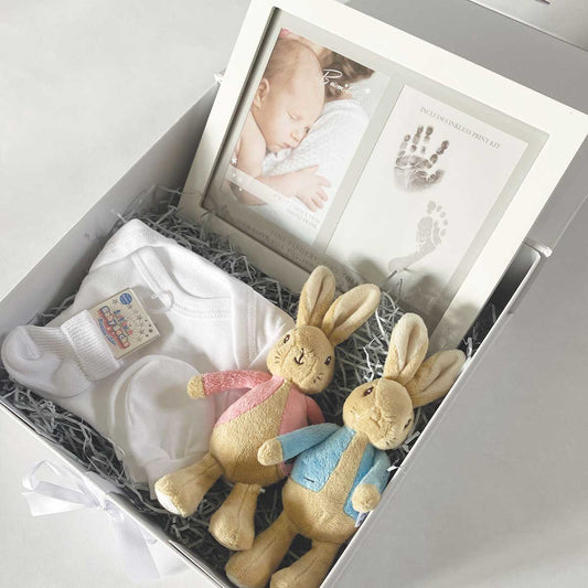 Personalised Classic Peter Rabbit™ Keepsake Newborn Baby Gift Hamper - Peter & Flopsy