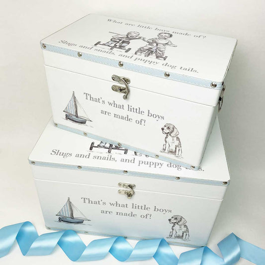 2 Large Keepsake Boxes, 'That's what little boys are made of?'