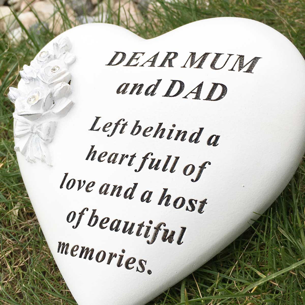Rose Bouquet Heart Outdoor Memorial - Mum & Dad