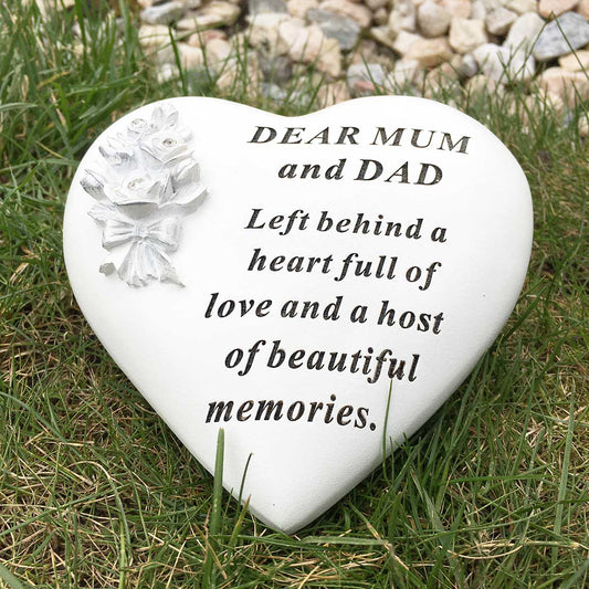 Rose Bouquet Heart Outdoor Memorial - Mum & Dad
