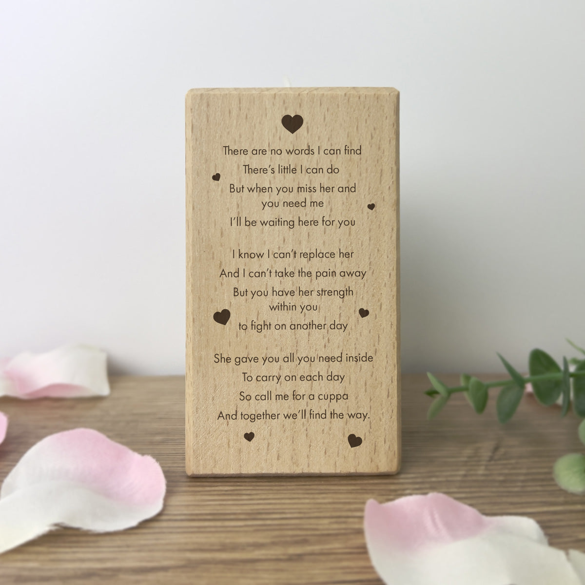 "Her Strength Within You" Wooden Tea Light Holder