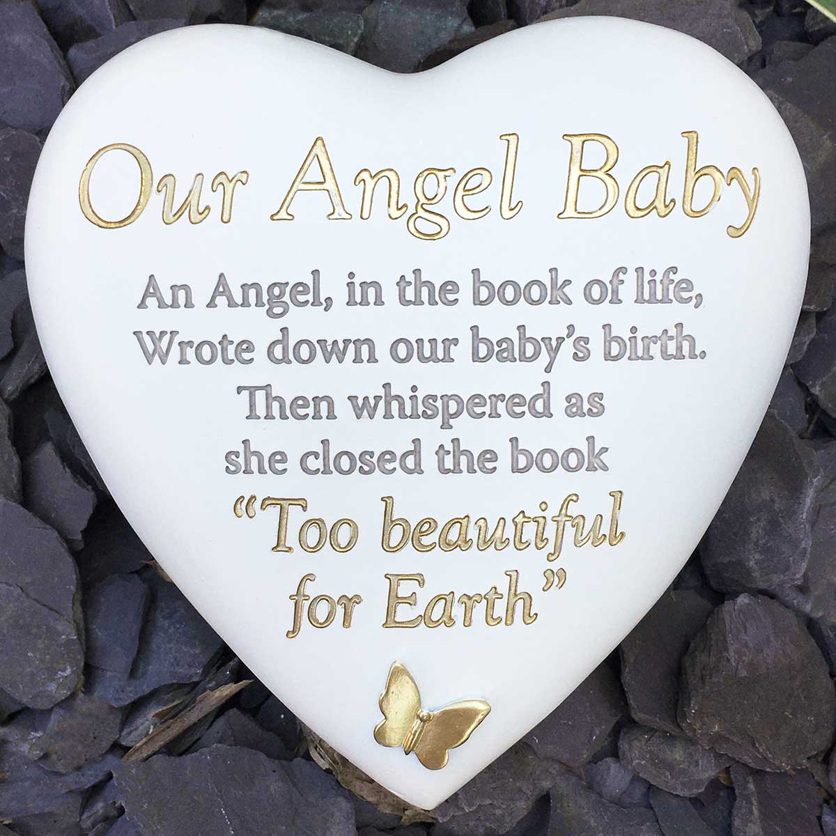 Thoughts of you Grave Marker Memorial Heart- Our Angel Baby