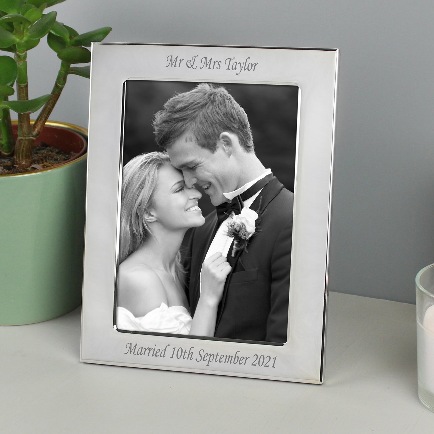 Personalised Silver Plated Frame Engraved with Any Message or Sentiment