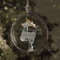 Personalised Christmas Tree Bauble, Glass with Reindeer