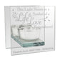 Personalised Life and Love Mirrored Glass Tea Light Holder