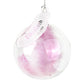 Personalised Pink Feather Name & Date Glass Bauble