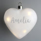 Personalised Christmas LED Hanging Glass Heart - Name Only