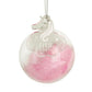 Personalised Pink Feather Glass Bauble With Unicorn Tag