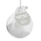 Personalised Christmas White Feather Glass Bauble With Santa Tag