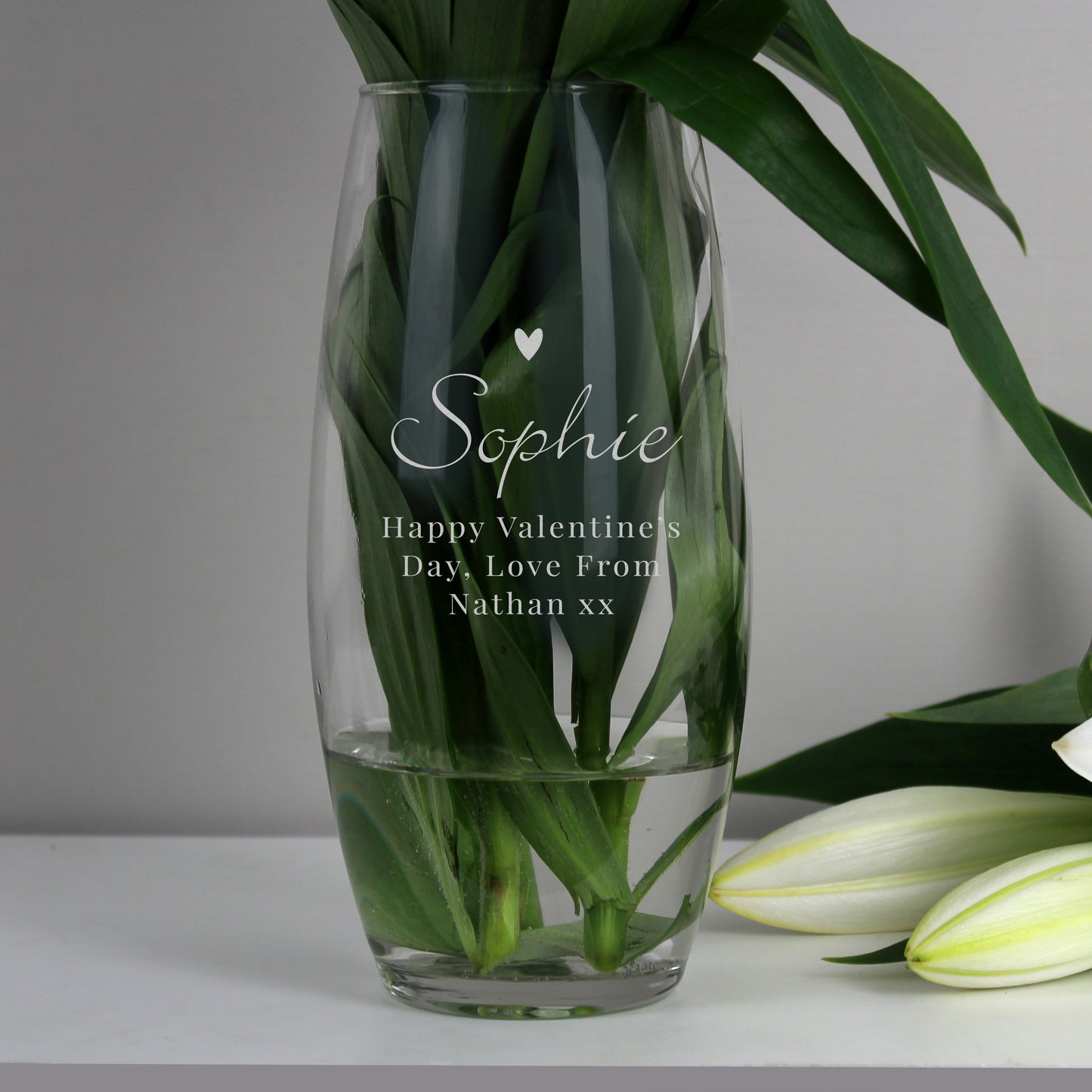 Personalised Love Heart Bullet Vase