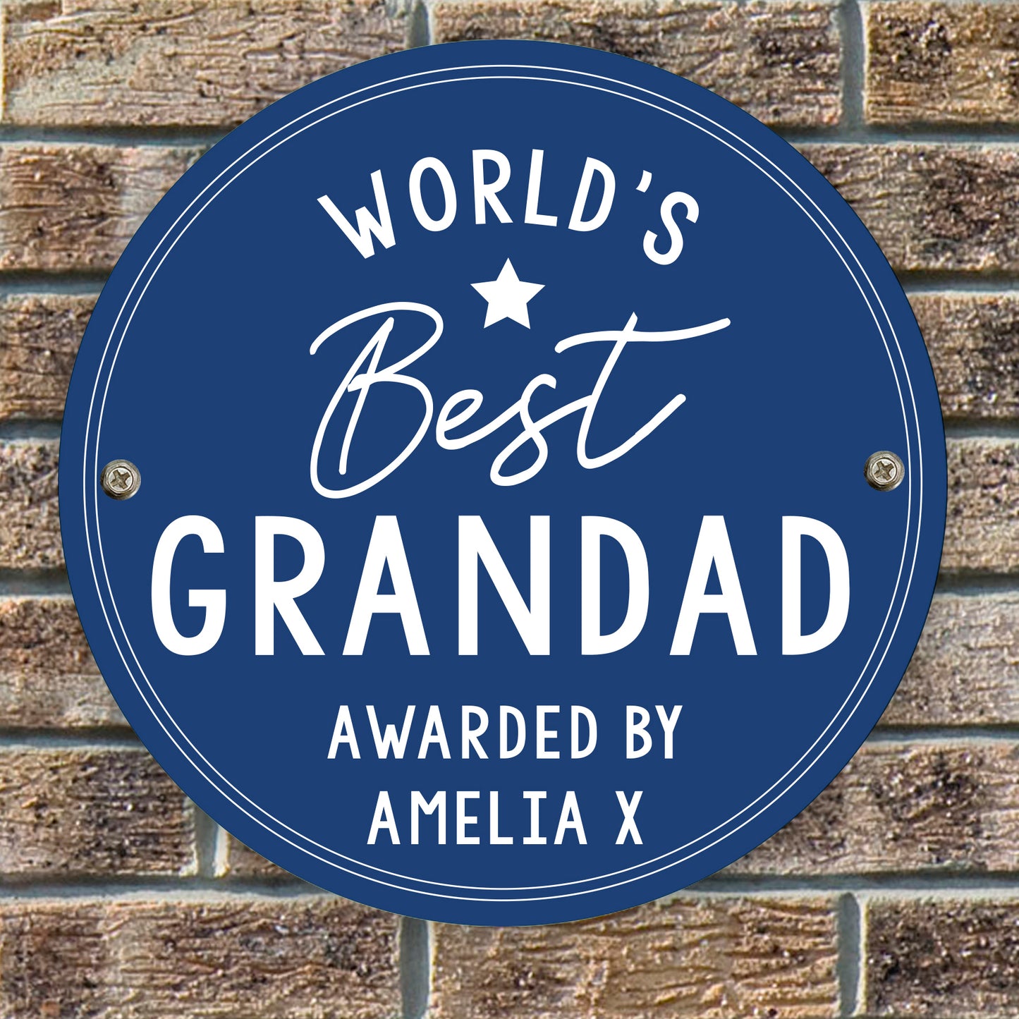 Personalised 'Worlds Best' Blue Plaque