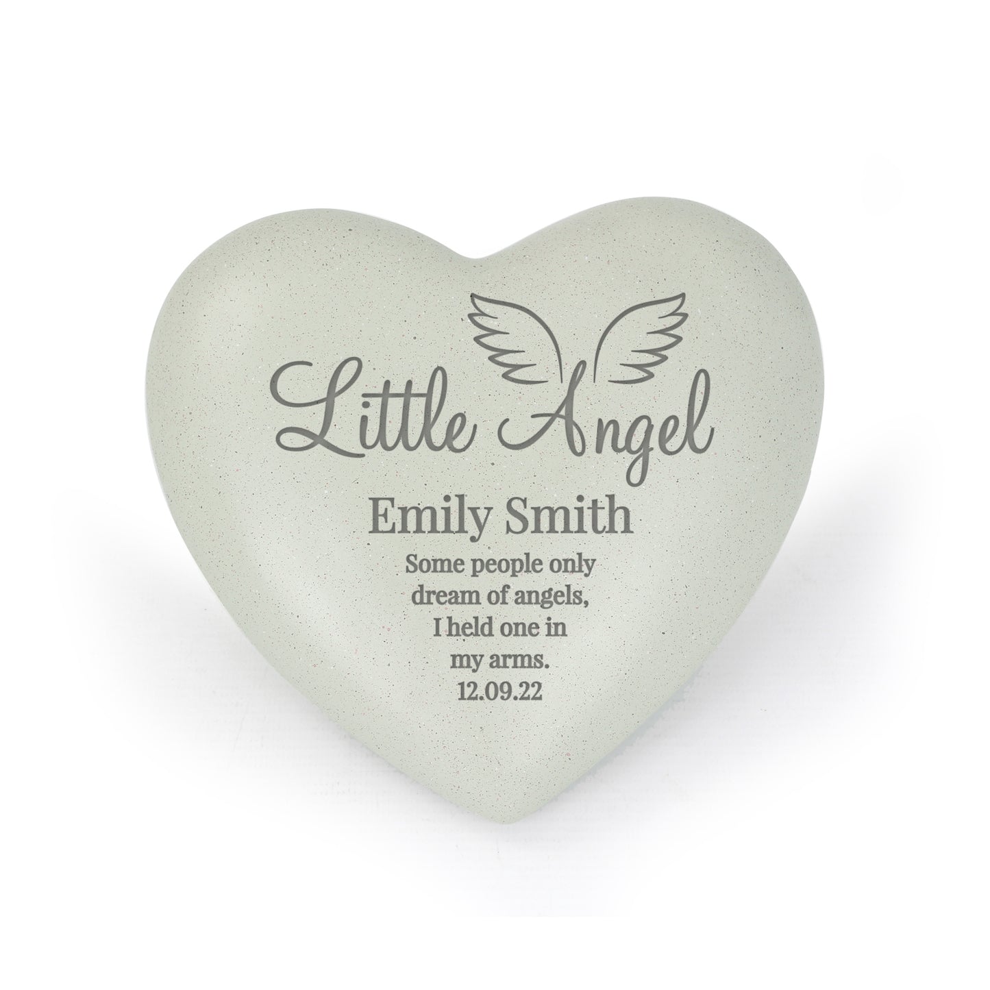 Personalised Little Angel Heart Memorial Grave Marker