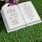 Personalised Book Memorial Grave Marker - Life & Love Design