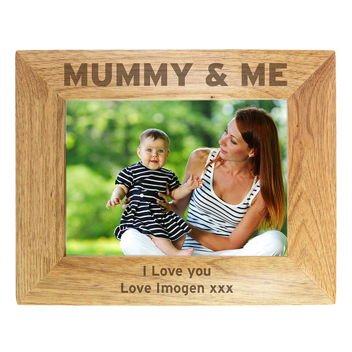 Personalised 7x5 Mummy & Me Wooden Photo Frame