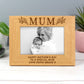 Personalised Mum Oak Finish Photo Frame with Floral Detail