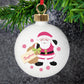 Personalised Christmas Bauble, Felt Stitch Santa, any message