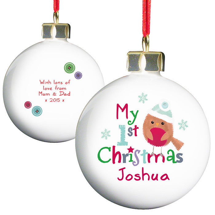 Personalised 1st shop christmas baubles