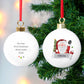 Personalised Christmas Tree Bauble, Red Nose Santa, any message