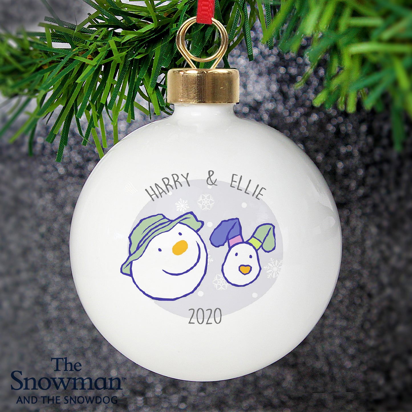Personalised The Snowman and the Snowdog Bauble