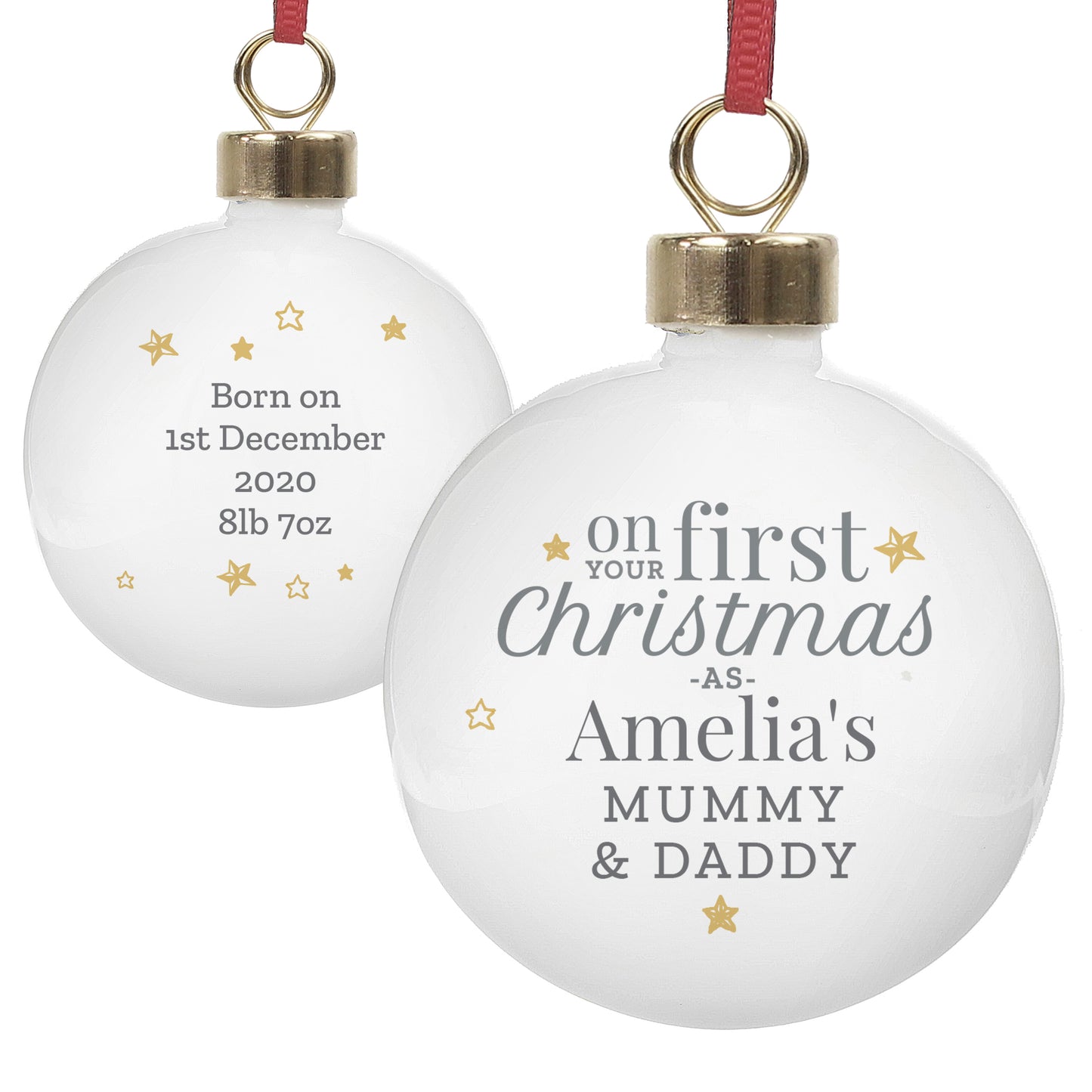Personalised 'First Christmas as' Bauble